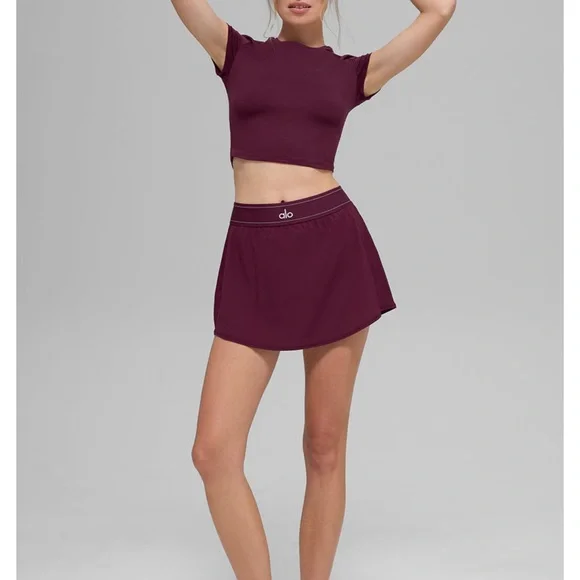 Alo Burgundy Skirt - Picture 2 of 2